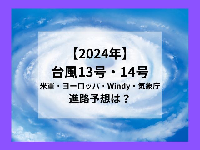 台風13号14号2024の米軍・ヨーロッパ・Windy・気象庁の進路予想！沖縄の飛行機の運行状況は？